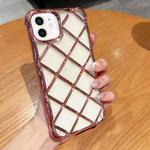 For iPhone 11 3D Diamond Lattice Laser Engraving Phone Case(Pink)