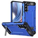 For Samsung Galaxy S21+ 5G Matte Holder Phone Case(Dark Blue)
