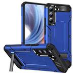 For Samsung Galaxy S22 5G Matte Holder Phone Case(Dark Blue)