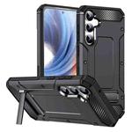 For Samsung Galaxy S23 FE 5G Matte Holder Phone Case(Black)
