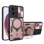 For Realme C53 4G / Narzo N53 CD Texture Sliding Camshield Magnetic Holder Phone Case(Pink)