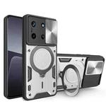 For Realme 11 4G Global CD Texture Sliding Camshield Magnetic Holder Phone Case(Silver)