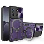 For Realme 11 4G Global CD Texture Sliding Camshield Magnetic Holder Phone Case(Purple)