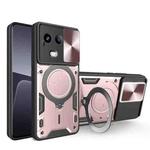 For Realme 11 5G Global/11x 5G CD Texture Sliding Camshield Magnetic Holder Phone Case(Pink)