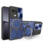 For Realme 11 5G Global/11x 5G CD Texture Sliding Camshield Magnetic Holder Phone Case(Blue)