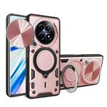 For Realme 12 5G Global CD Texture Sliding Camshield Magnetic Holder Phone Case(Pink)