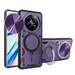 For Realme 12 5G Global CD Texture Sliding Camshield Magnetic Holder Phone Case(Purple)