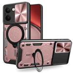 For Realme P3 Ultra 5G India CD Texture Sliding Camshield Magnetic Holder Phone Case(Pink)