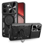 For Realme P3 Ultra 5G India CD Texture Sliding Camshield Magnetic Holder Phone Case(Black)