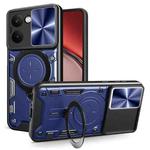 For Realme P3 Ultra 5G India CD Texture Sliding Camshield Magnetic Holder Phone Case(Blue)