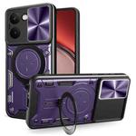 For Realme P3 Ultra 5G India CD Texture Sliding Camshield Magnetic Holder Phone Case(Purple)