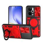 For Realme P3 5G / 14 5G Global CD Texture Sliding Camshield Magnetic Holder Phone Case(Red)