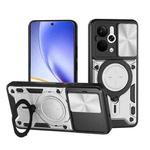 For Realme P3 5G / 14 5G Global CD Texture Sliding Camshield Magnetic Holder Phone Case(Silver)