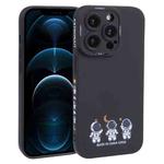 For iPhone 12 Pro Max Astronaut Pattern TPU Phone Case(Black)
