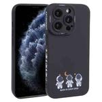 For iPhone 11 Pro Max Astronaut Pattern TPU Phone Case(Black)