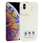 For iPhone XS Max Astronaut Pattern TPU Phone Case(White)
