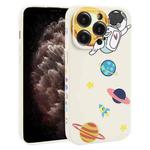 For iPhone 11 Pro Hug Moon Astronaut Pattern TPU Phone Case(White)