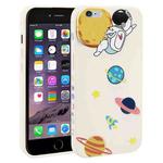 For iPhone 6s Plus / 6 Plus Hug Moon Astronaut Pattern TPU Phone Case(White)