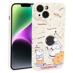 For iPhone 14 Plus Astronaut Pattern Frosted TPU Phone Case(White)