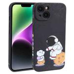 For iPhone 14 Plus Astronaut Pattern Frosted TPU Phone Case(Black)
