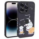 For iPhone 14 Pro Astronaut Pattern Frosted TPU Phone Case(Black)