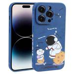 For iPhone 14 Pro Astronaut Pattern Frosted TPU Phone Case(Blue)