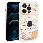 For iPhone 12 Pro Max Astronaut Pattern Frosted TPU Phone Case(White)