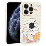 For iPhone 11 Pro Max Astronaut Pattern Frosted TPU Phone Case(White)