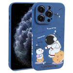 For iPhone 11 Pro Max Astronaut Pattern Frosted TPU Phone Case(Blue)