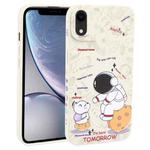 For iPhone XR Astronaut Pattern Frosted TPU Phone Case(White)