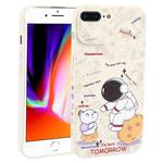 For iPhone 8 Plus / 7 Plus Astronaut Pattern Frosted TPU Phone Case(White)