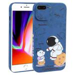 For iPhone 8 Plus / 7 Plus Astronaut Pattern Frosted TPU Phone Case(Blue)