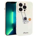For iPhone 13 Pro Max Astronaut Swinging Pattern TPU Phone Case(White)