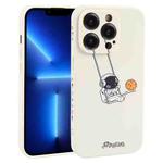 For iPhone 13 Pro Astronaut Swinging Pattern TPU Phone Case(White)