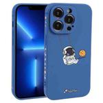 For iPhone 13 Pro Astronaut Swinging Pattern TPU Phone Case(Blue)