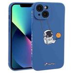 For iPhone 13 mini Astronaut Swinging Pattern TPU Phone Case(Blue)