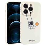 For iPhone 12 Pro Max Astronaut Swinging Pattern TPU Phone Case(White)