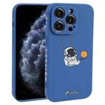 For iPhone 11 Pro Max Astronaut Swinging Pattern TPU Phone Case(Blue)