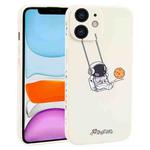 For iPhone 11 Astronaut Swinging Pattern TPU Phone Case(White)