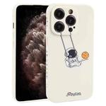 For iPhone 11 Pro Astronaut Swinging Pattern TPU Phone Case(White)