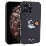 For iPhone 11 Pro Astronaut Swinging Pattern TPU Phone Case(Black)