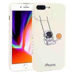 For iPhone 8 Plus / 7 Plus Astronaut Swinging Pattern TPU Phone Case(White)