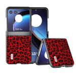 For Motorola Razr 40 Ultra ABEEL Black Edge Leopard Phone Case(Red Leopard)