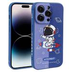 For iPhone 14 Pro Color Contrast Astronaut Pattern TPU Phone Case(Blue)