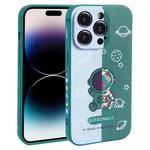 For iPhone 14 Pro Color Contrast Astronaut Pattern TPU Phone Case(Green)