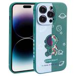 For iPhone 14 Pro Max Color Contrast Astronaut Pattern TPU Phone Case(Green)