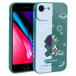 For iPhone SE 2022 / SE 2020 / 8 / 7 Color Contrast Astronaut Pattern TPU Phone Case(Green)