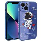 For iPhone 13 mini Color Contrast Astronaut Pattern TPU Phone Case(Blue)
