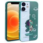 For iPhone 12 Color Contrast Astronaut Pattern TPU Phone Case(Green)