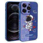 For iPhone 12 Pro Color Contrast Astronaut Pattern TPU Phone Case(Blue)